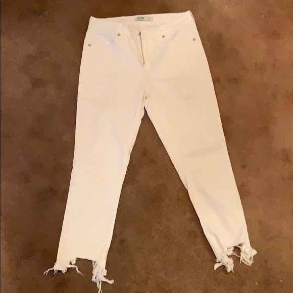 just black white frayed jeans